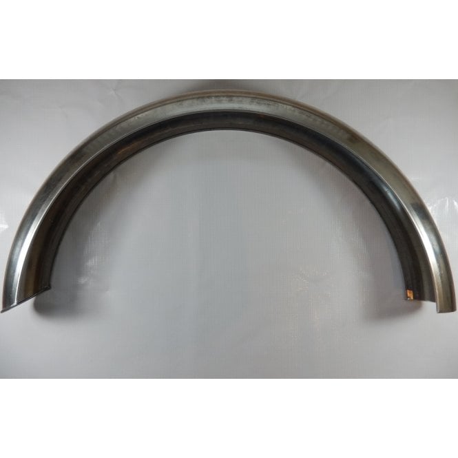 5" Wide Flared End Rear Mudguard Alloy Unpolished Rolled Edges Fits 18/19" Wheels