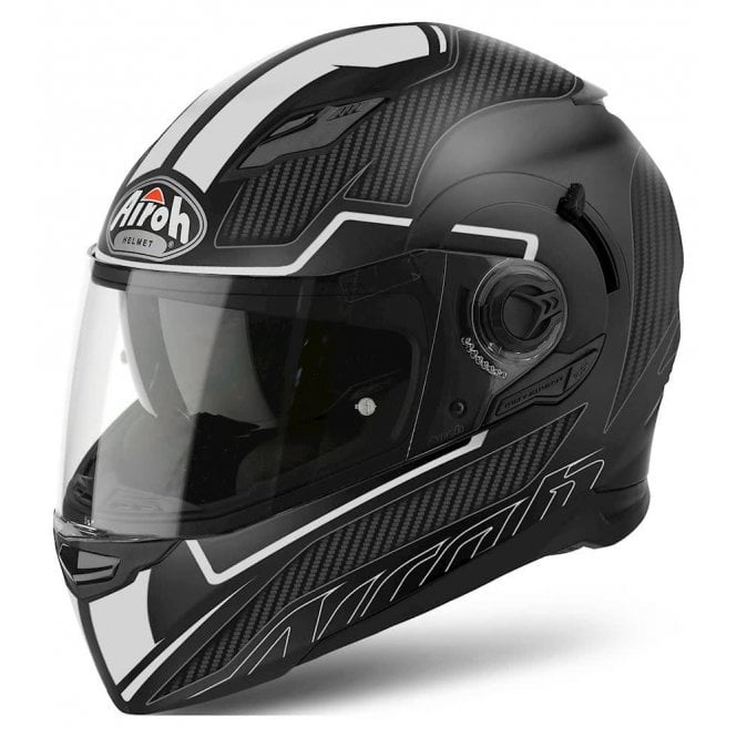 Airoh Helmet Movement S Full Face - Faster White Matt Thermoplastic HRT Shell