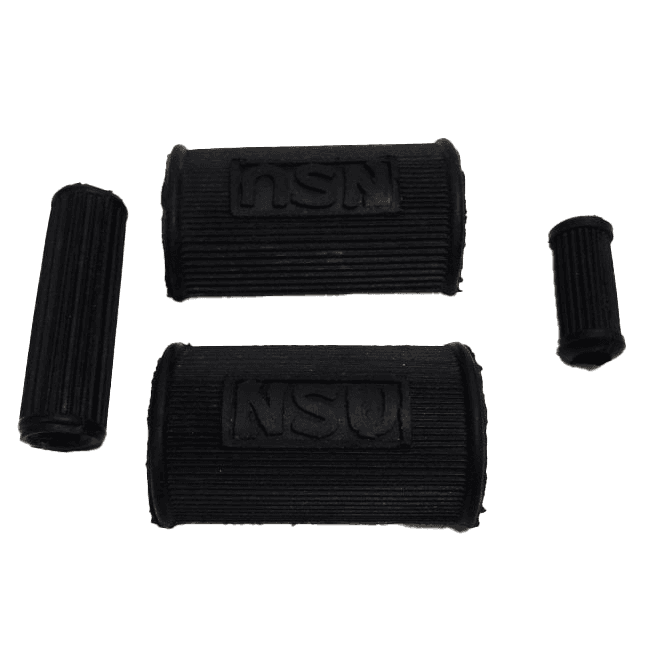 Ariel Classic Motorcycle NSU Footrest & Rubbers Complete Set With Logo 4 Piece