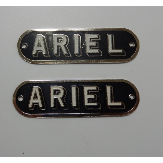Ariel Tank Badges Black Silver & Chrome Sold as as Pair