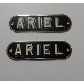 Ariel Tank Badges Black Silver & Chrome Sold as as Pair
