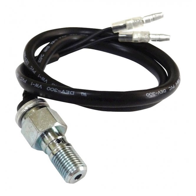 Banjo Bolt & Brake Switch M10mm x 1.00mm Single Chrome Finish, Pre-Wired