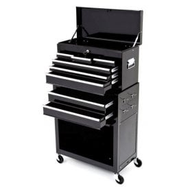 Black Rolling Tool Cabinet With Top Chest