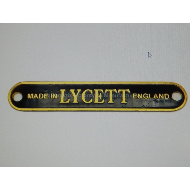 Lycett Brass Seat Badge For BSA, AJS, Velocette, Vincent Classic Motorcycles 