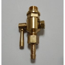 Brass Tap Round Lever Made in England 1/8" / 1/4" x 7/16" BSP With Nut Ferrule & Adaptor