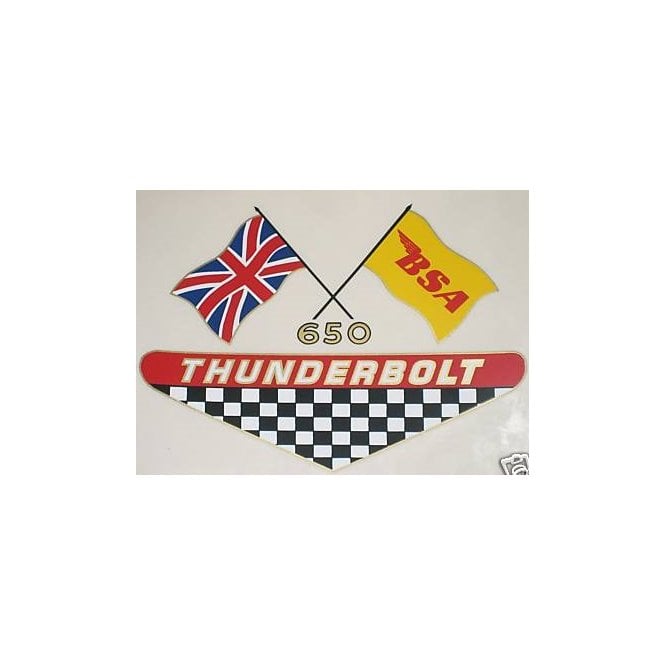 BSA 650 Thunderbolt Transfer With USA & UK Flags Made in UK