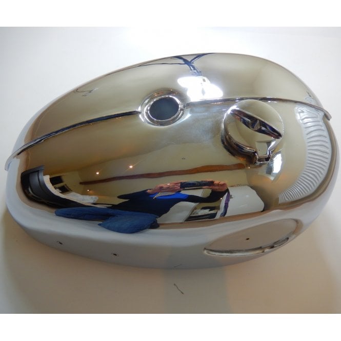 BSA A50, A65 Chrome Fuel Tank Pear Shaped Badges 4 Gallon OEM No 68-8003