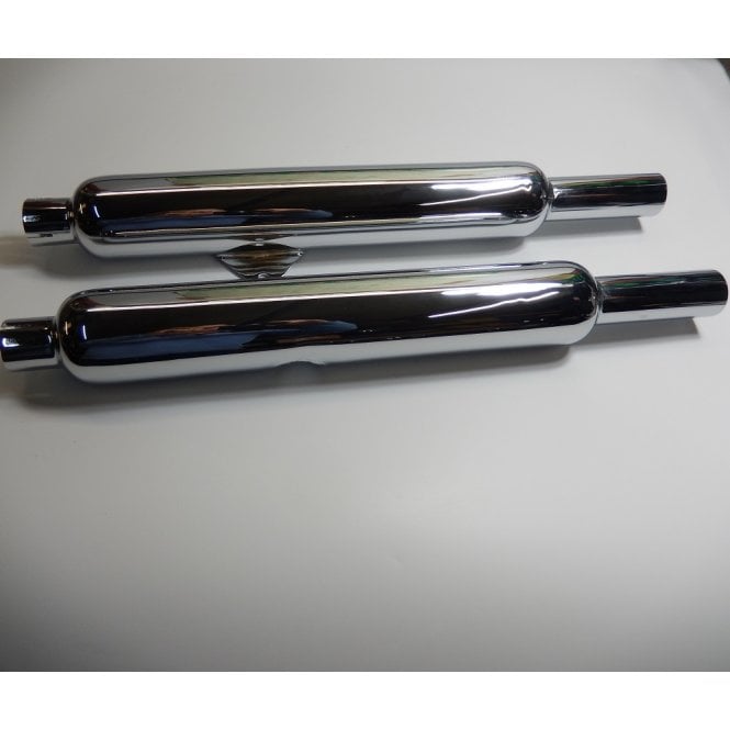 BSA A7, A10 Chrome Silencers (Pair) Swinging Arm Models 1954- 1957 Made in England