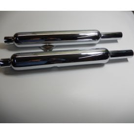 BSA A7, A10 Chrome Silencers (Pair) Swinging Arm Models 1954- 1957 Made in England