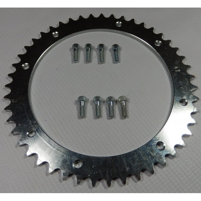 BSA Bantam, D7,D10,D14,B175 Rear Wheel Standard Sprocket 8 Hole 47T & Bolt Set