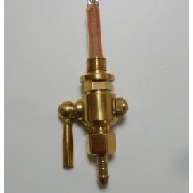 Brass Round Lever Petrol Tap 1/4" x 1/4" With Filter Made in England