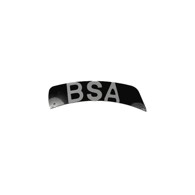 BSA Curved Front Number Plate With Digits Made in England