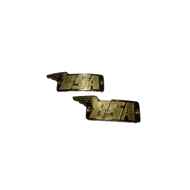 BSA Early Brass Tank Badges (Pair) Made in UK Genuine Part