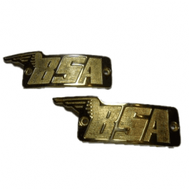 BSA Early Brass Tank Badges (Pair) Made in UK Genuine Part