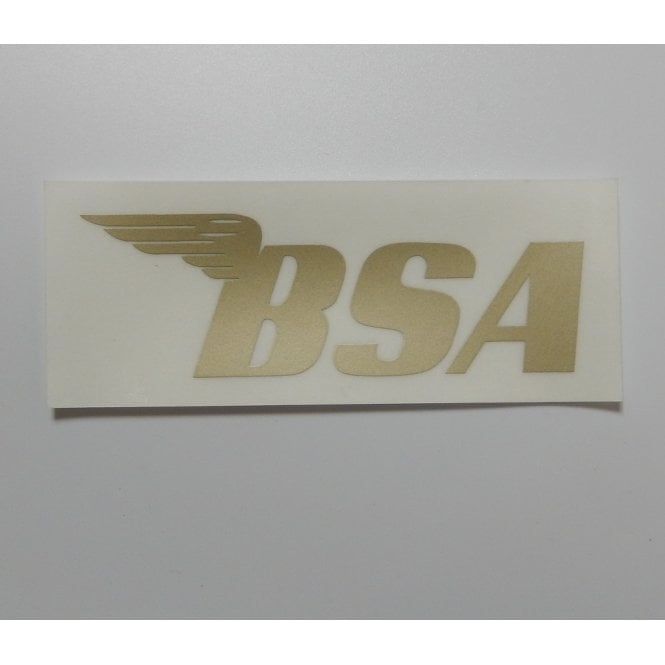 BSA Logo Classic Motorcycle Transfer Solid Gold Lettering Made in England Large Size