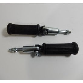 Pillion Footrests (Pair) for Classic Motorcycle Complete With Rubbers Long Pin