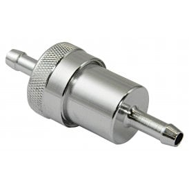 Chrome Fuel Filter Standard Fitment In-line Filter 6mm For All Bikes 