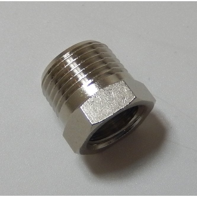 Chrome Fuel Tap Adaptor for Classic Motorcycle 1/4" to 3/8" BSP Stainless Steel