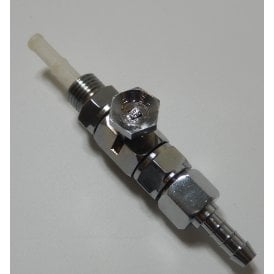 Chrome Fuel Tap Pull / Push on off 1/4" x 1/4"bsp With Nut, Ferrule & Filter