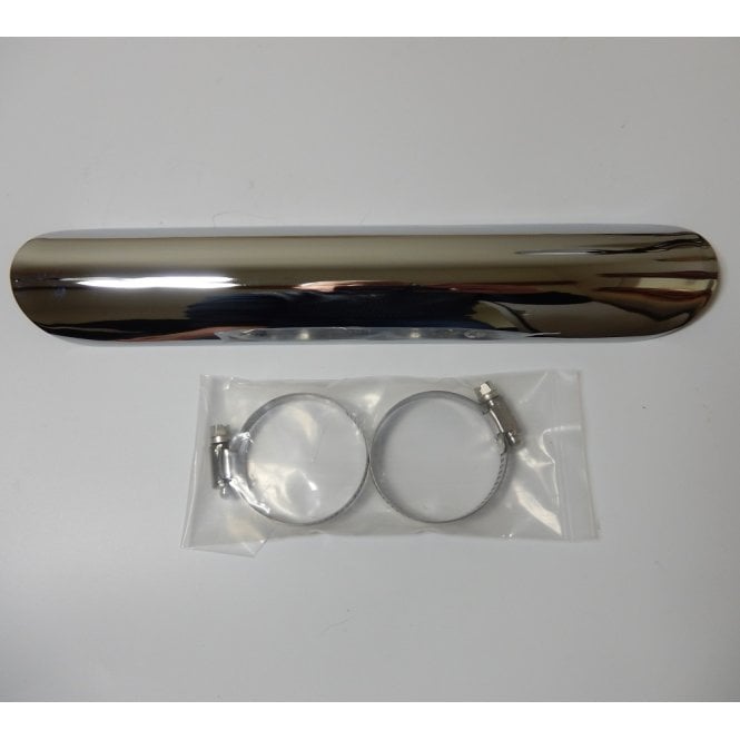 Chrome Heat Shield, 12" for Classic Motorcycle