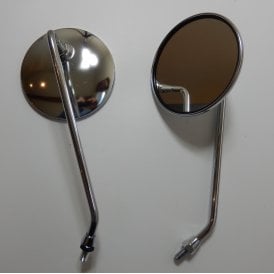 Chrome Round Left and Right Mirrors (Pair) 8mm Fixing