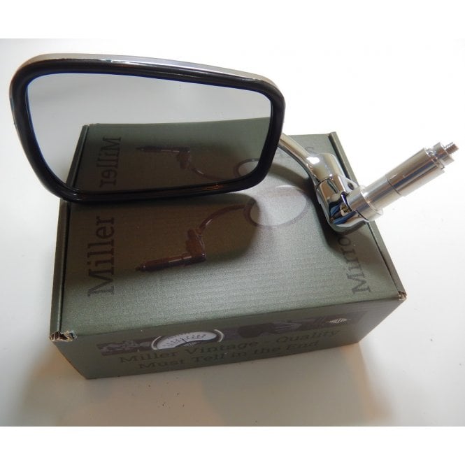 Classic Bike Parts Cheshire Universal Classic Rectangular Miller Bar End Mirror Polished Stainless Steel High Quality 