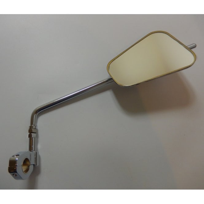 Classic Bike Parts Cheshire Universal Miller Clamp-on Rectangle Mirror Polished Stainless Steel Fits 7/8