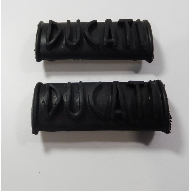 Classic Ducati Elite, Monza Footrest Rubbers Sold as a Pair Embossed With Logo