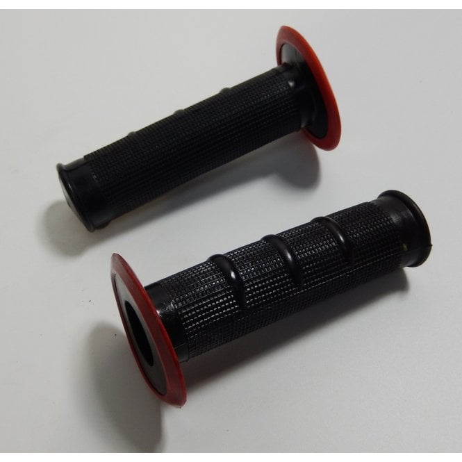 Classic Ducati Grips Black & Red Traditional Style Sold As A Pair 7/8" Handlebars
