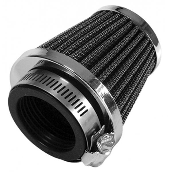 Classic Bike Shop 52mm Stainless Steel Pancake Air Filter – Small, Retro Style For Motorcycle/Scooter