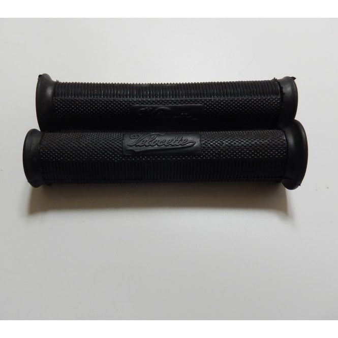 Classic Motorcycle Grips Velocette Long Type With Logo Black Sold as a Pair
