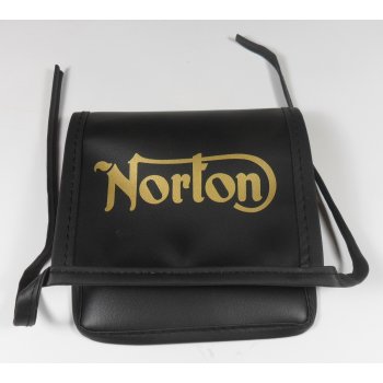 Classic Motorcycle Norton Tool Bag With Logo Synthetic Leather Finish