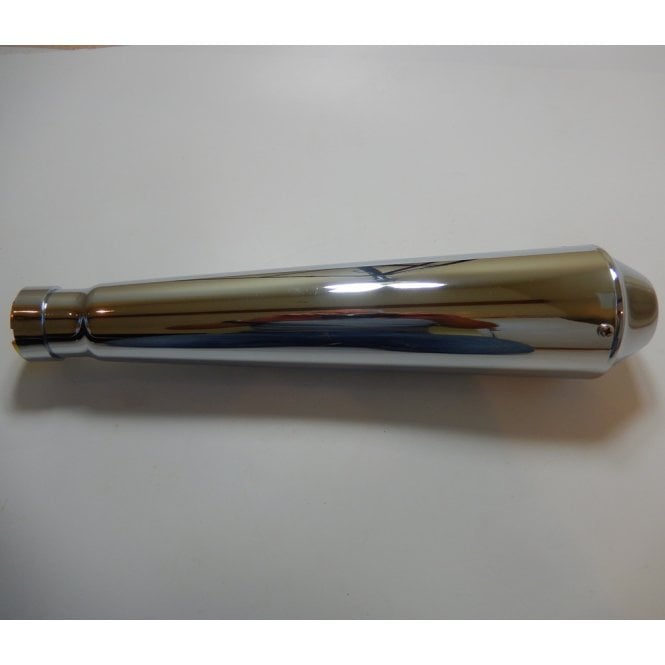 Classic Motorcycle Silencer Chrome Universal Megaphone 17" Long With Mounting Bracket