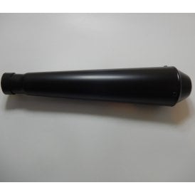 Classic Motorcycle Silencer Matt Black Universal Megaphone 17" Long With Mounting Bracket
