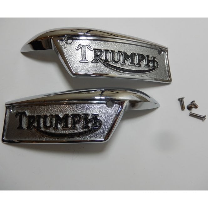Triumph Classic Motorcycle T100, T120, T40, Tank Badges Sold as a Pair Chrome & Black