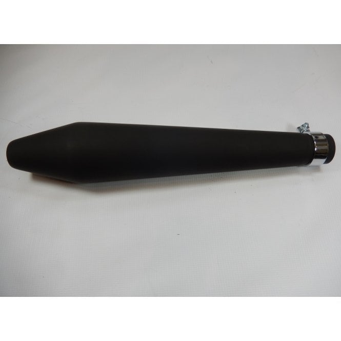 Classic Motorcycle Universal Megaphone Silencer Matt Black 19" Long
