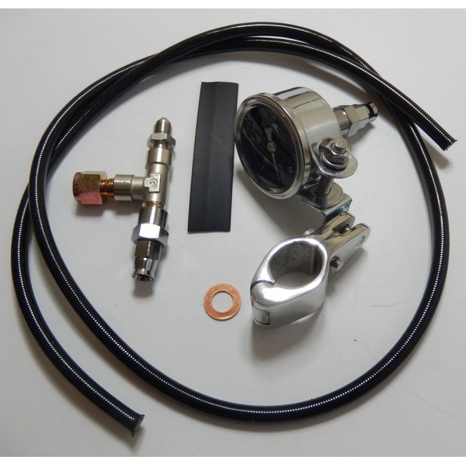 Classic Triumph / BSA Oil Pressure Gauge Kit Includes Gauge 0-100PSI, Pipe & All Fittings