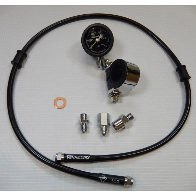 Classic Triumph / BSA Oil Pressure Gauge Kit Includes Gauge 0-100PSI, Pipe & All Fittings