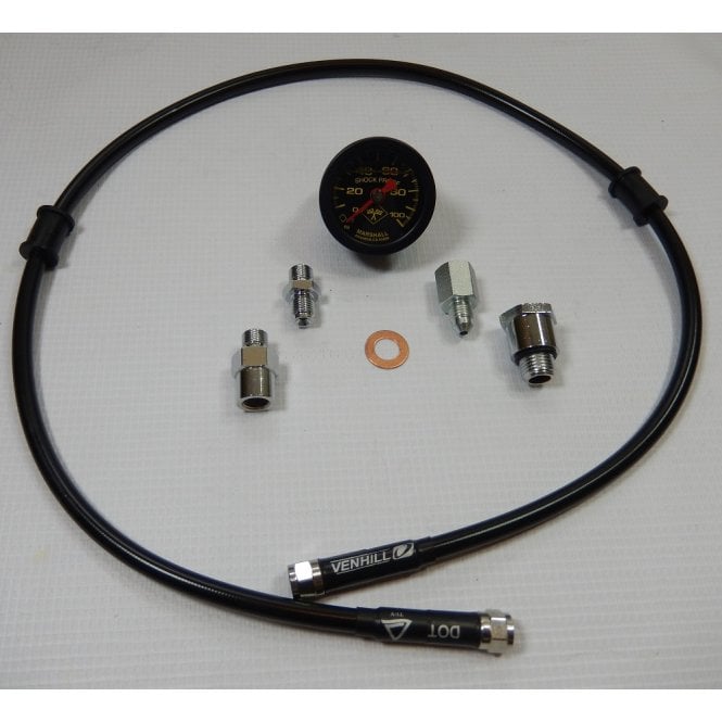 Classic Triumph / BSA Oil Pressure Gauge Kit Includes Gauge 0-100PSI, Pipe & All Fittings