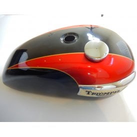 Classic Triumph T140 Fuel Tank Red & Black & Gold Pre-Painted With Badges OEM No 83-4772