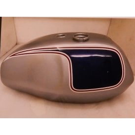Classic Triumph T140 Fuel Tank Silver Jubilee Blue & Silver With Red Lining
