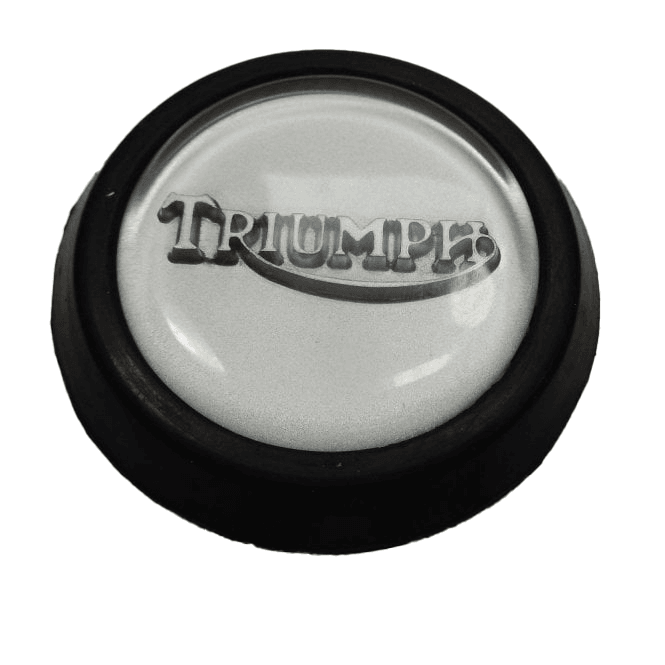 Triumph Classic Tank Centre Grommet Badge Silver Complete With Rubber