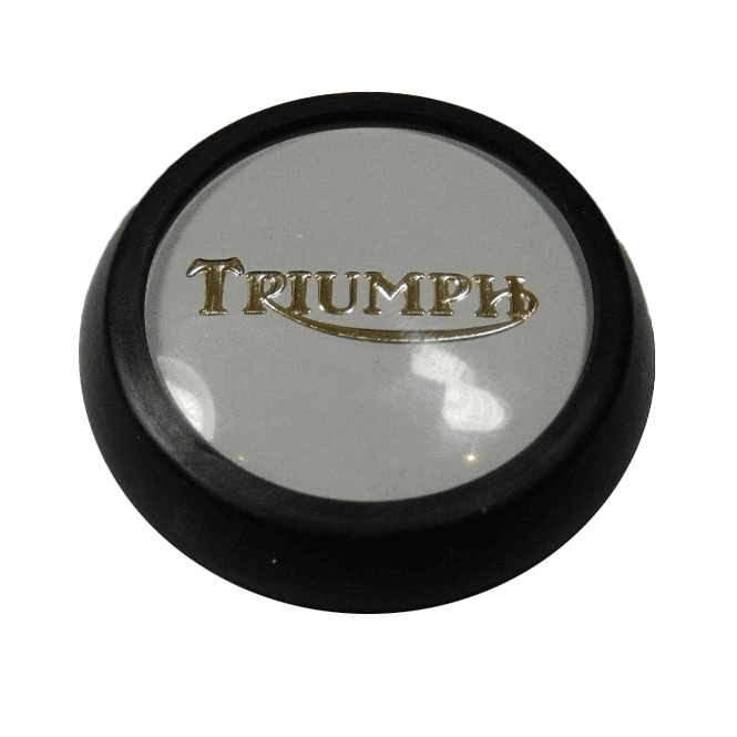 Triumph Classic Tank Centre Grommet Badge Silver & Gold Complete With Rubber