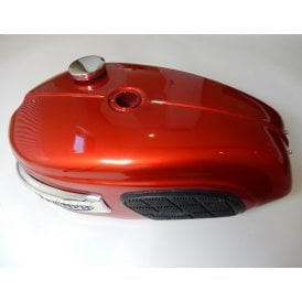 Classic Triumph TR25W Fuel Tank Red OEM With Fuel Cap, Badges & Knee Grips