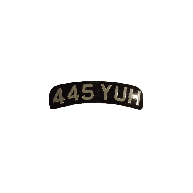 Curved Front Vintage Motorcycle Number Plates (Pair) Die Pressed 