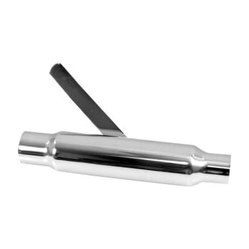 Custom Silencer Universal Chrome Silencer Shorty 12" With Inlet Adaptors & Bracket