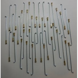 Galvanised Steel Spoke Set of 40 With Nipples 90 Degree Length 175mm x 4mm