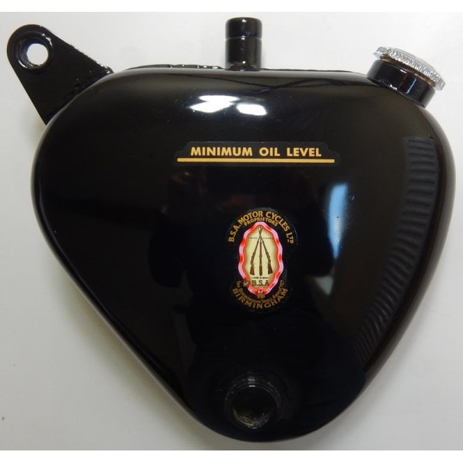 BSA Genuine A7, A10, Gold Star Oil Tank Painted Gloss Black With Transfers Original Part