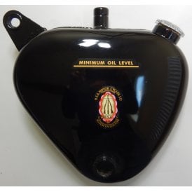Genuine BSA A7, A10, Gold Star Oil Tank Painted Gloss Black With Transfers Original Part