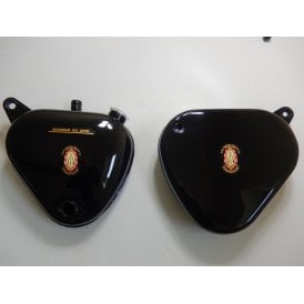 Genuine BSA A7, A10, Gold Star Oil Tank & Tool Box Gloss Black With Transfers Original Part